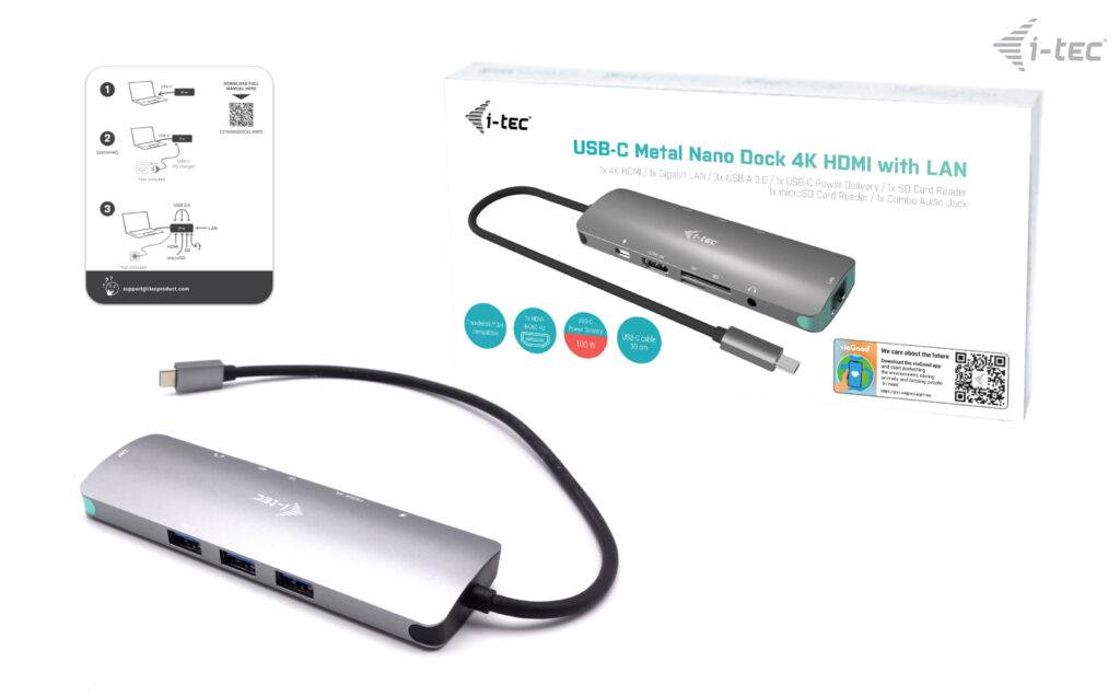 Docking Station i-Tec USB-C Nano Metal 4K HDMI LAN PD - Imagem 9