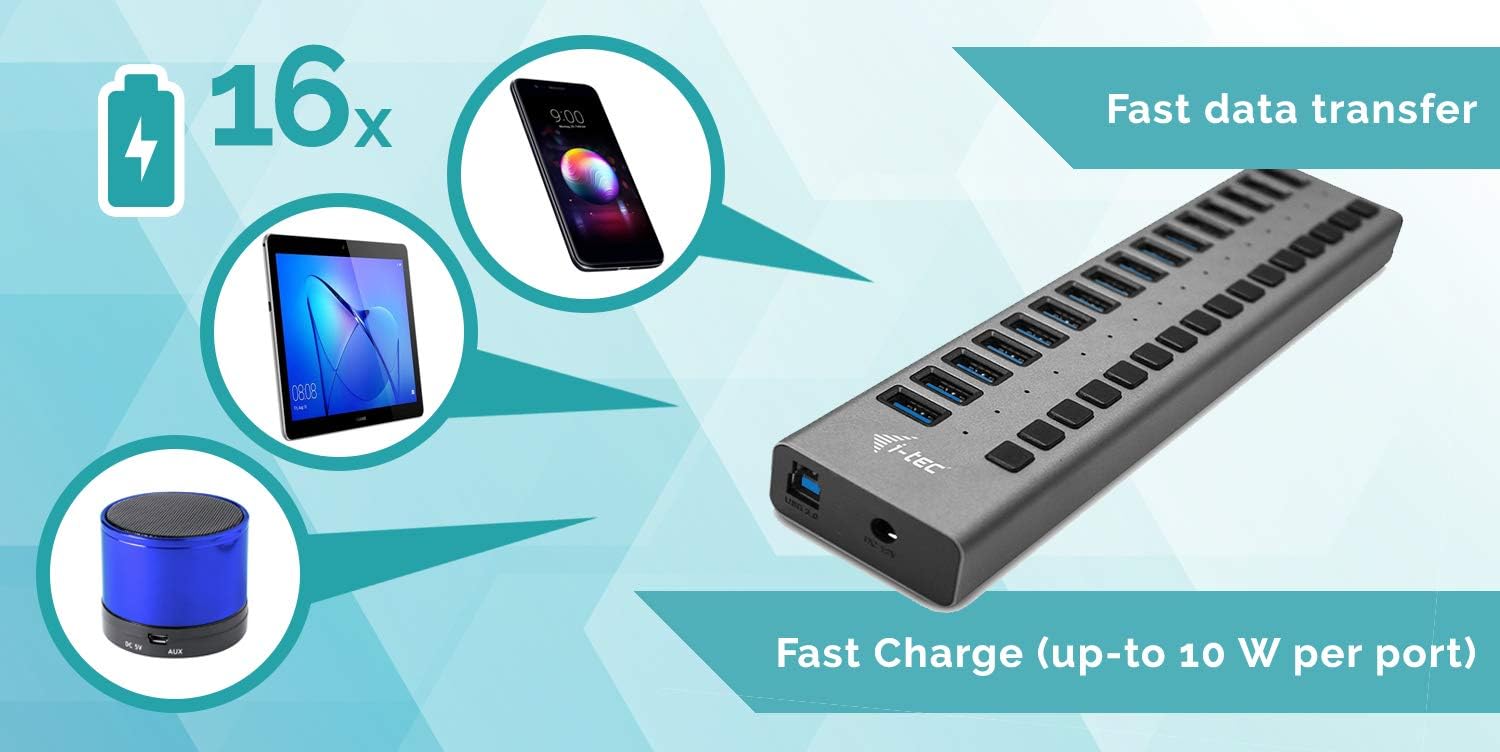Hub USB Carregamento i-Tec 16 Portas 3.0 - Imagem 6