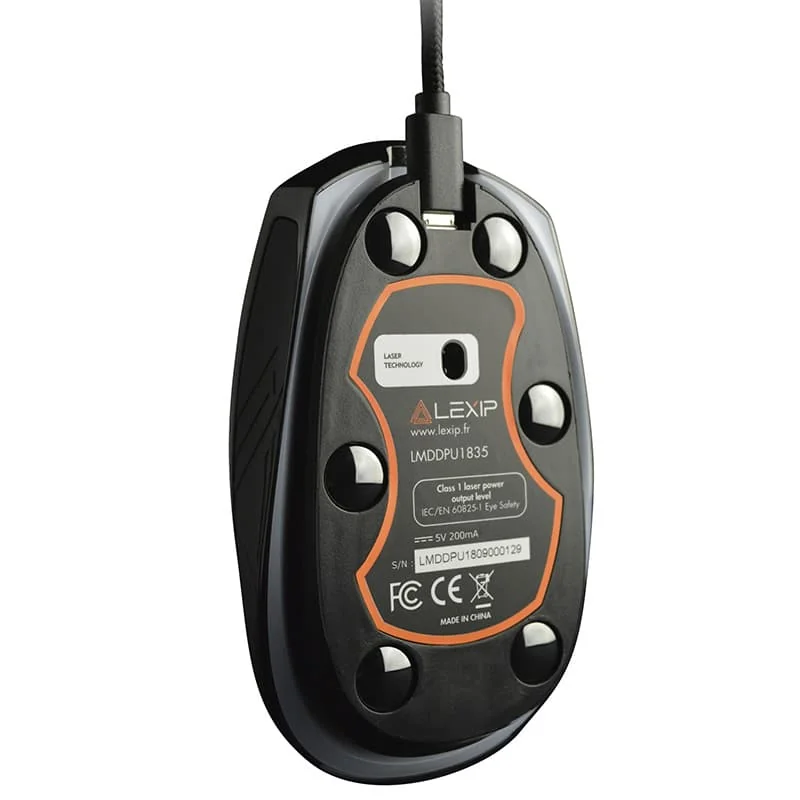 Rato Lexip 3D High Performance CAD e Gaming 12000 DPI 6 Botões Joystick de Polegar Com Fios Preto - Imagem 3