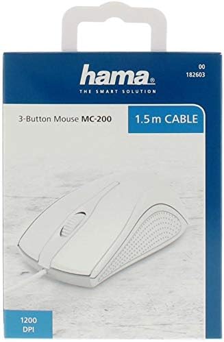 Rato Hama MC-200 Ótico 3 Botões USB Branco - Imagem 3