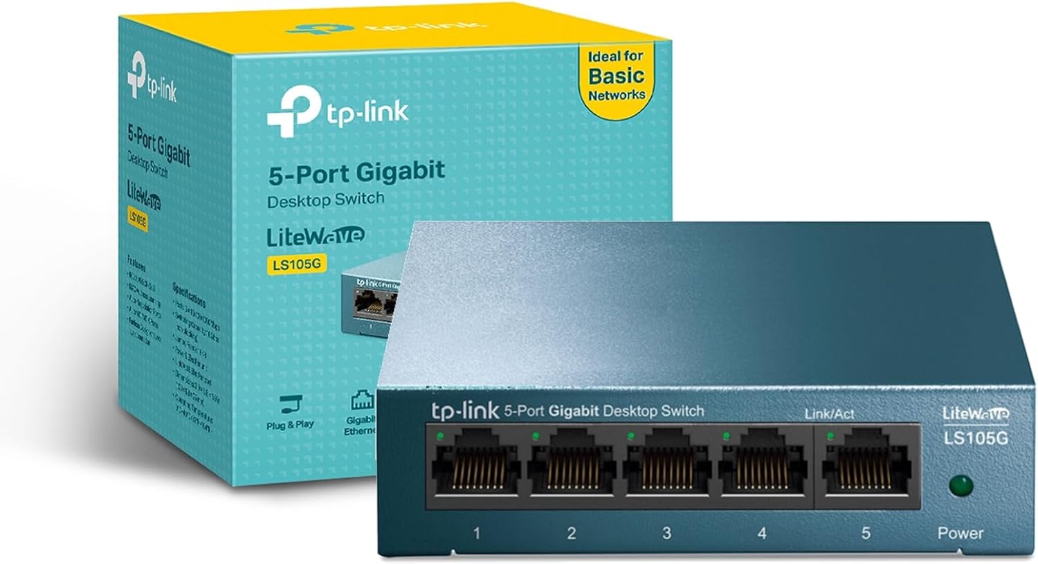 Switch TP-Link LiteWave LS105G 5 Portas Gigabit Não Gerido