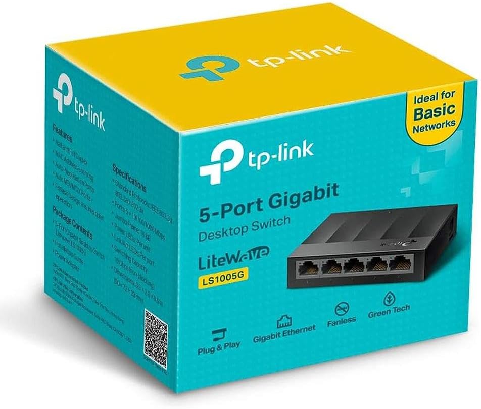 Switch de Rede TP-Link LiteWave LS1005G Não Gerido 5 Portas Gigabit - Imagem 3