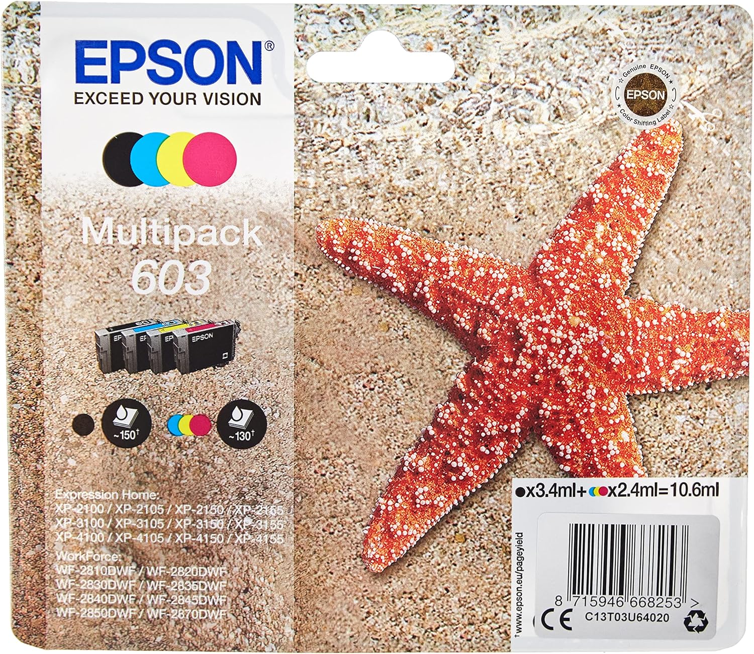 Tinteiro Multipack Epson 603 4 Cores Original