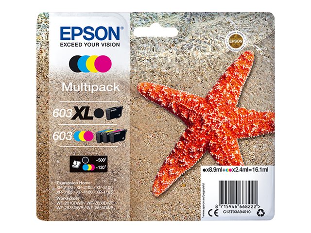 Tinteiro Multipack Epson 603 Pack 4 Cores Original