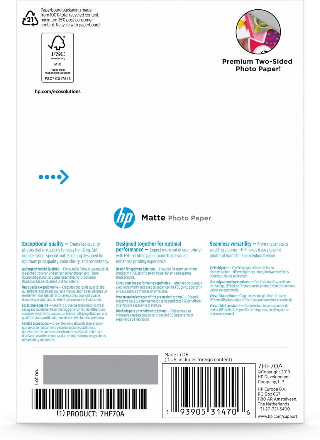 Papel Fotográfico HP Mate 10x15 cm 25 Unidades - Imagem 3