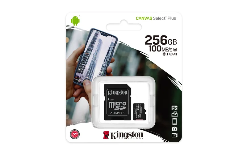 Cartão de Memória Kingston Canvas Select Plus 256GB microSDXC 100MB/s A1 Classe 10 com Adaptador - Imagem 5