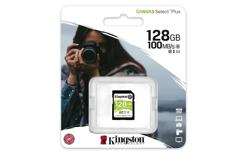 Cartão de Memória KINGSTON 128GB SDXC Canvas Select Plus 100R UHS-I U3 V30 Classe 10 - Imagem 3