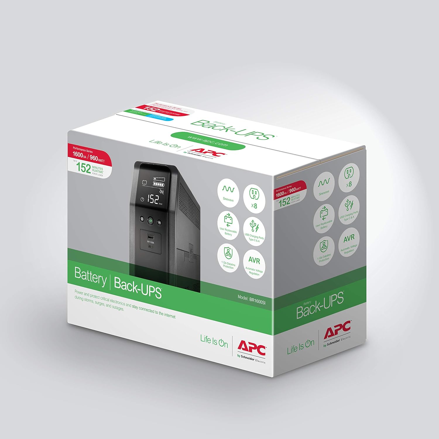 UPS APC BackUPS Pro BR1600SI 1600VA Preto - Imagem 10
