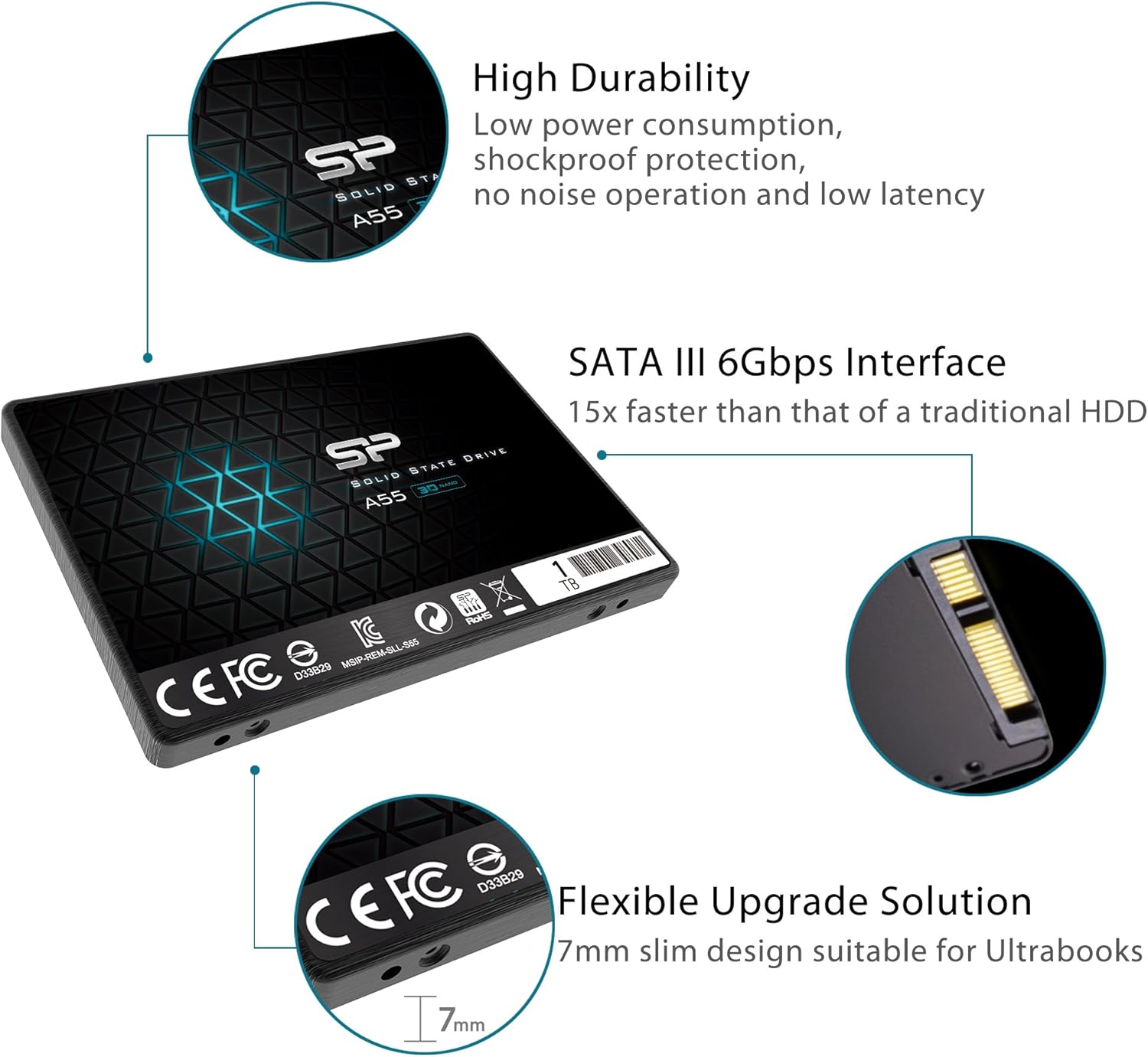 SSD SILICON POWER Ace A55 1 TB 2.5" - Imagem 6
