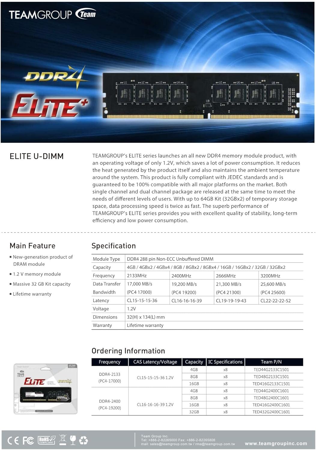 Memória RAM Team Elite DDR4 8GB 2666MHz - Imagem 6