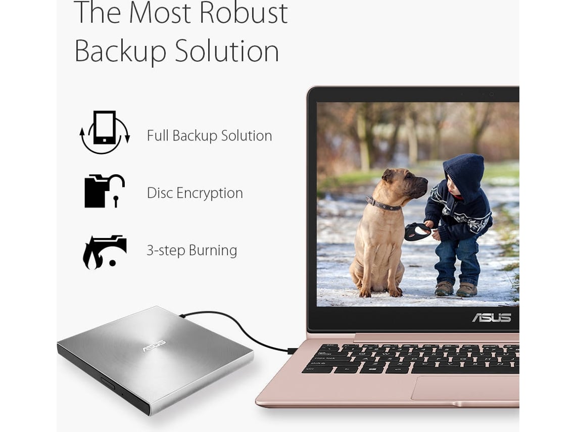 Gravador DVD Externo ASUS ZenDrive U7M USB 2.0 Prata - Imagem 10