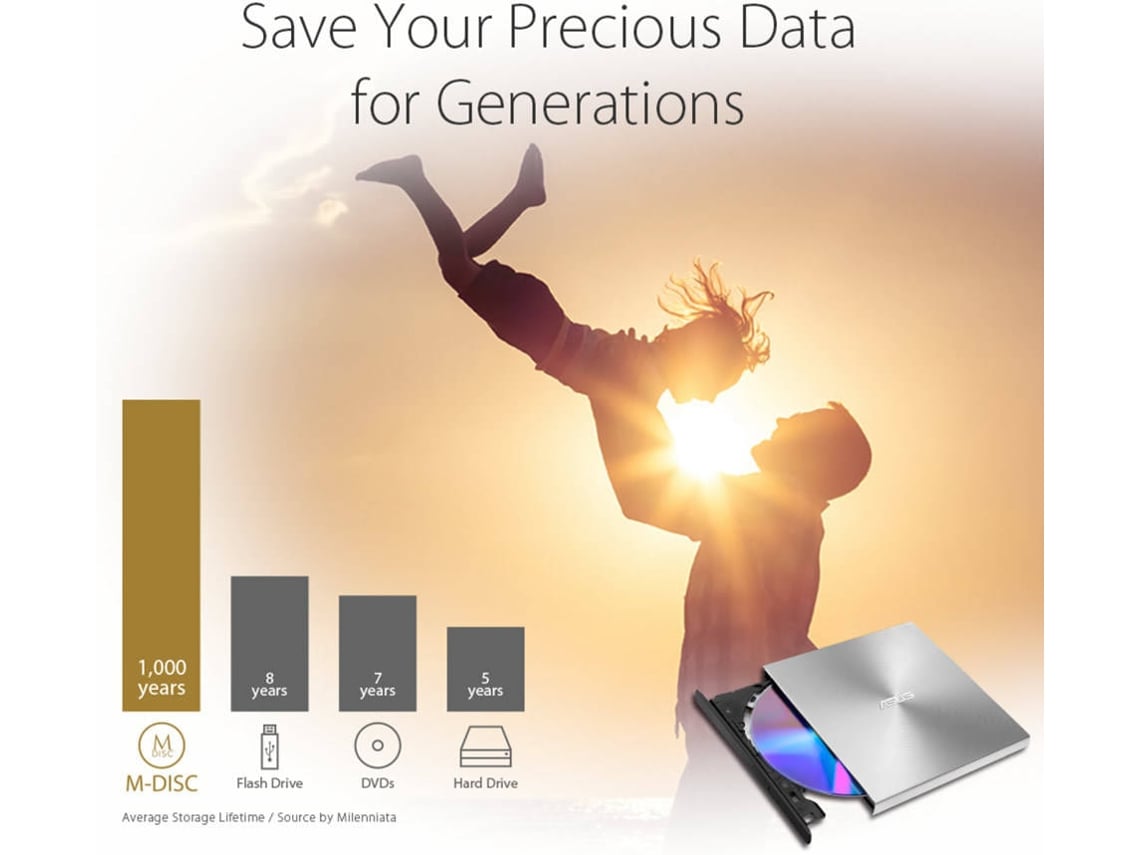 Gravador DVD Externo ASUS ZenDrive U7M USB 2.0 Prata - Imagem 12