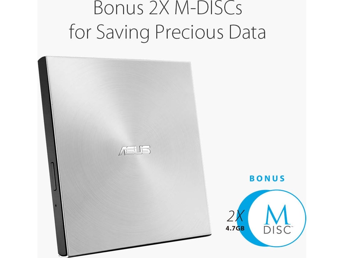 Gravador DVD Externo ASUS ZenDrive U7M USB 2.0 Prata - Imagem 6