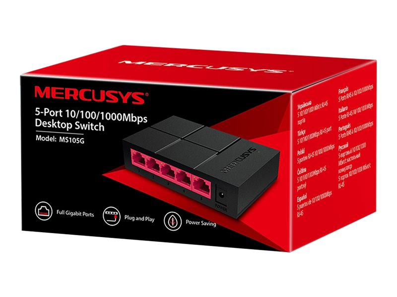 Comutador Mercusys MS105G 5 Portas Gigabit Desktop