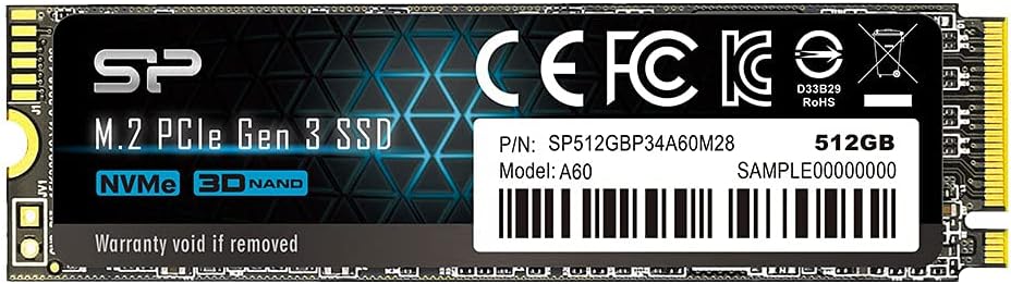 SILICON POWER P34A60 - SSD - 512 GB - interna - M.2 2280 - PCIe 3.0 x4 (NVMe)