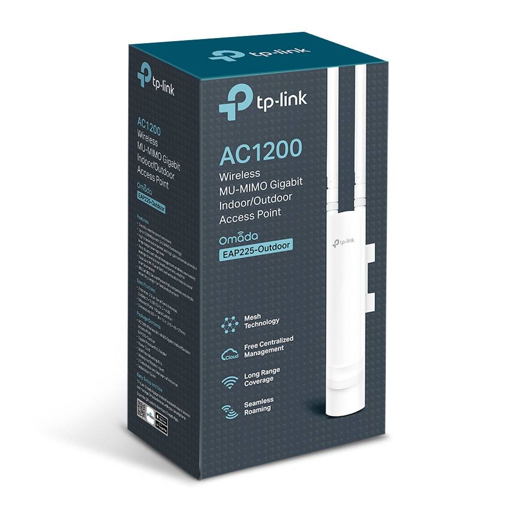 Ponto de Acesso Sem Fios TP-LINK EAP225-Outdoor Wi-Fi 5 AC1350 Dual Band Gigabit PoE MU-MIMO Omada SDN Exterior - Imagem 4