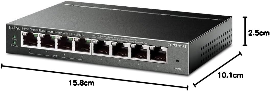 Switch TP-Link Easy Smart TL-SG108PE 8 Portas Gigabit PoE+ 64W - Imagem 7