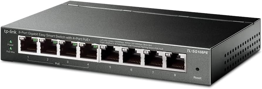 Switch TP-Link Easy Smart TL-SG108PE 8 Portas Gigabit PoE+ 64W - Imagem 2
