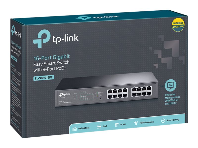 Switch Smart TP-Link TL-SG1016PE 16 Portas PoE+ 110W