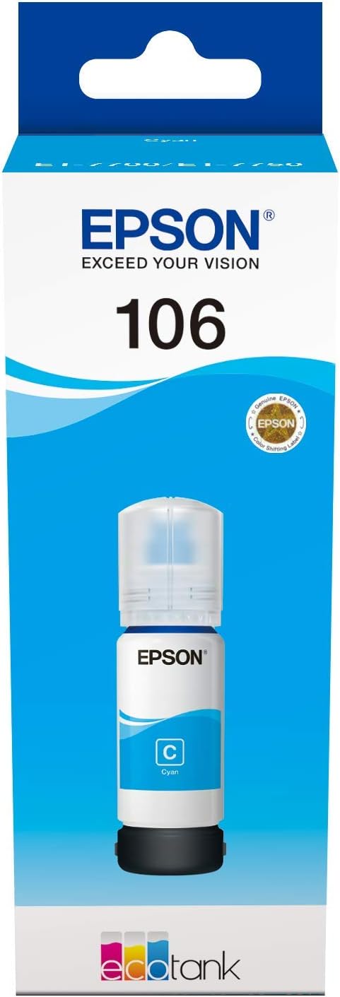 Garrafa de Tinta Epson 106 Ciano 70 ml Original