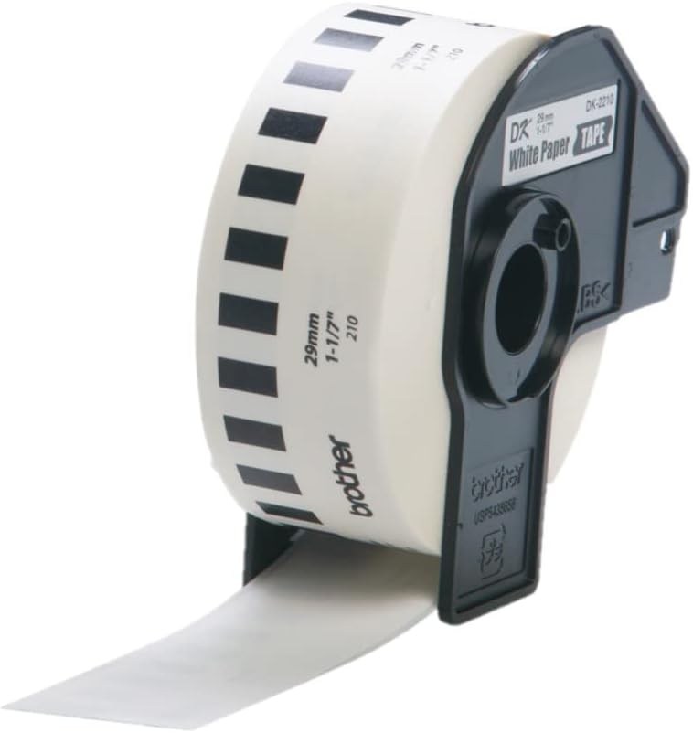 Rolo de Etiquetas Brother DK-22210 29mm x 30.5m Preto/Branco - Imagem 4