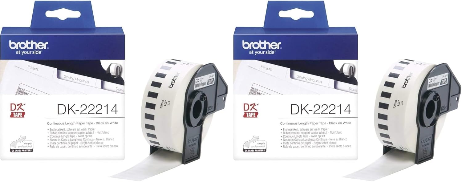 Rolo Etiquetas Contínuas Brother DK-22214 12mm Branco