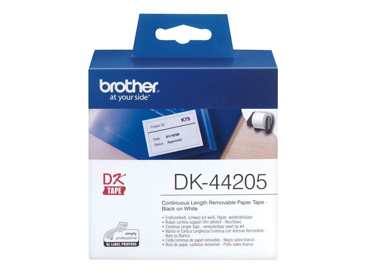 Rolo Etiquetas Contínuo Brother DK44205 Removível 6.2 cm x 30.5 m Branco