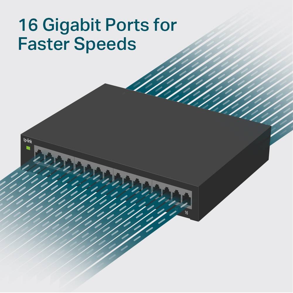 Switch de Rede TP-Link TL-SG116E 16 Portas Gigabit Não Gerido - Imagem 3