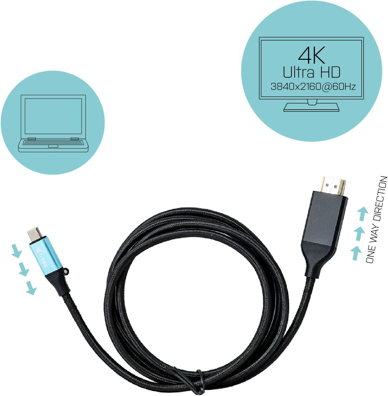 Cabo i-Tec USB-C para HDMI 2m 4K - Imagem 3