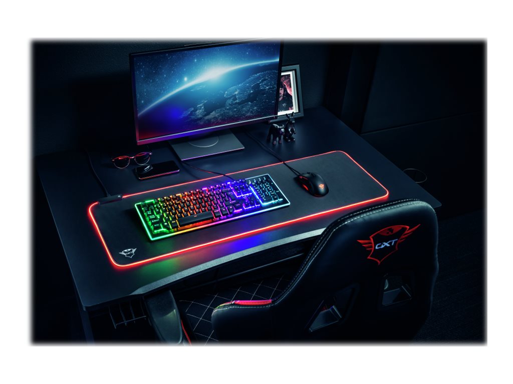 Teclado e Tapete Trust GXT 764 Glide-Flex XXL Iluminado - Imagem 10