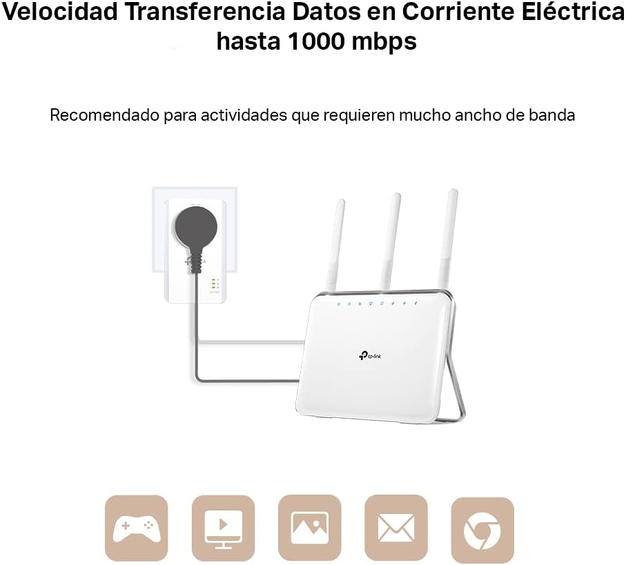 Kit Powerline TP-Link TL-PA7017P 1000Mbps Tomada Integrada - Imagem 2