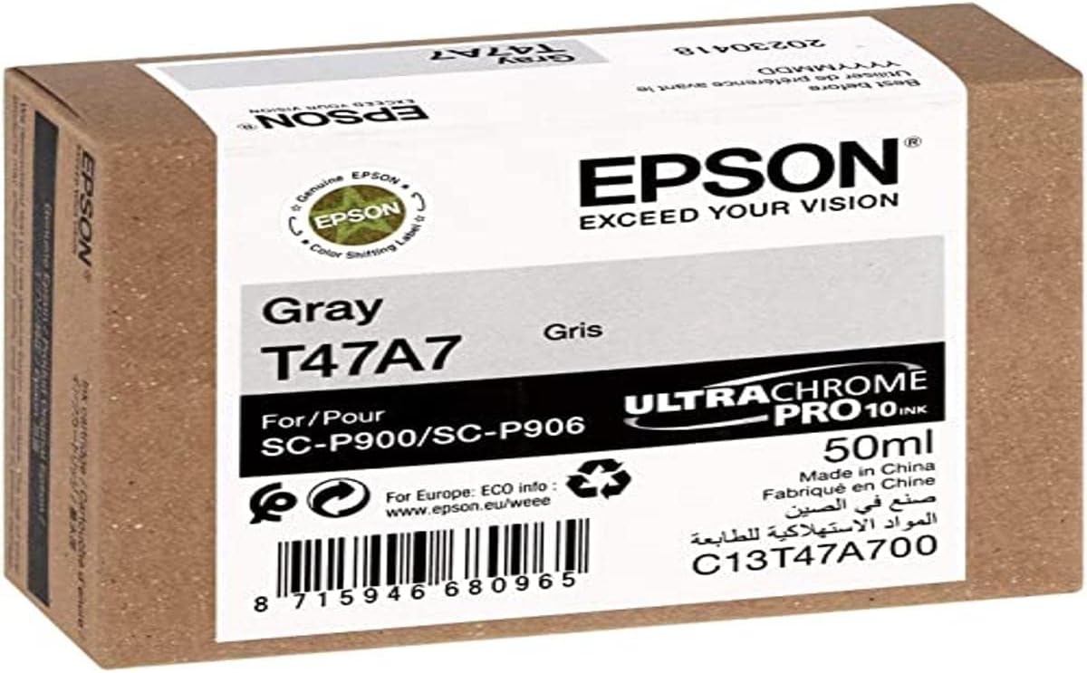 Tanque de Tinta Epson UltraChrome Pro T47A7 50 ml Cinza Original