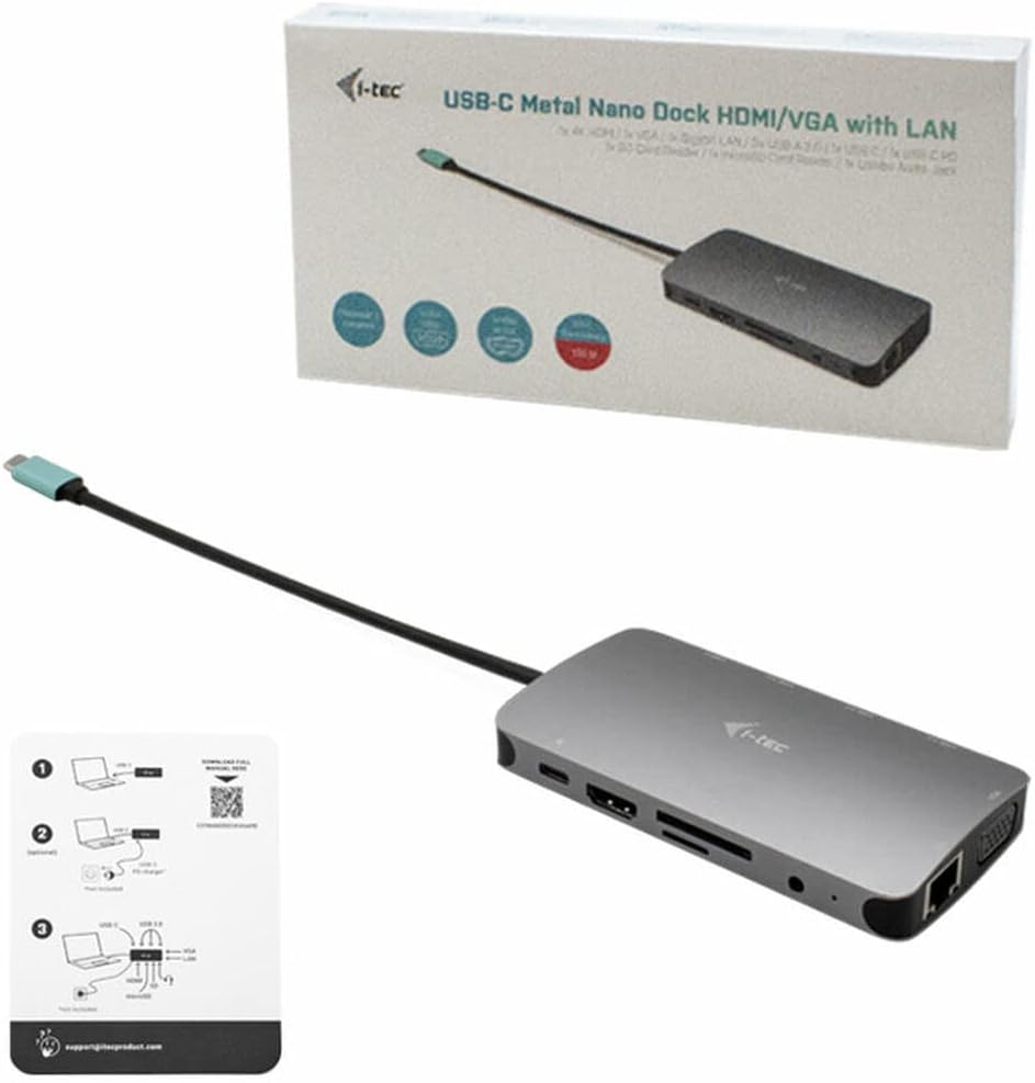 Docking Station i-Tec Nano Metal USB-C HDMI VGA LAN PD 100W - Imagem 7