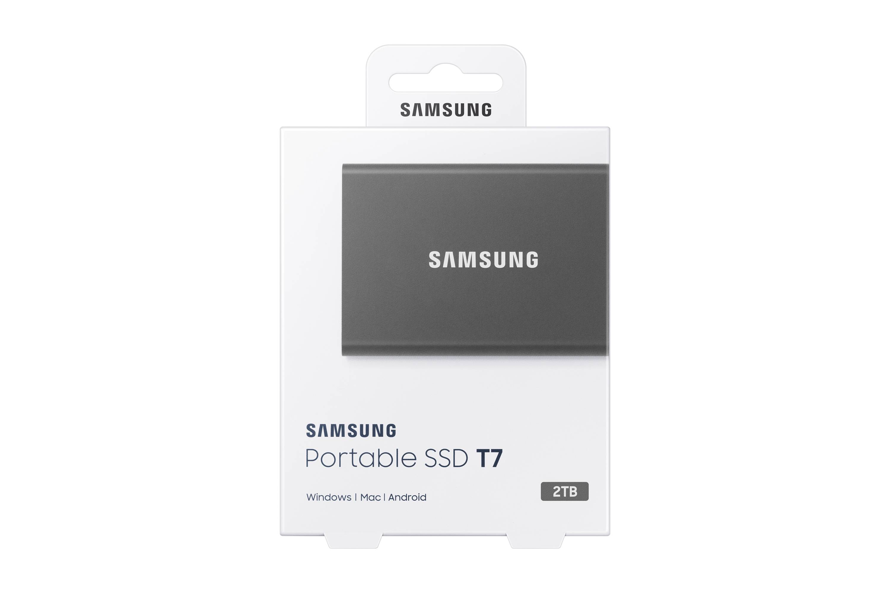 Disco SSD Portátil SAMSUNG T7 MU-PC2T0T 2TB Encriptado AES 256-bits USB 3.2 Gen 2 USB-C Cinzento Titã - Imagem 8