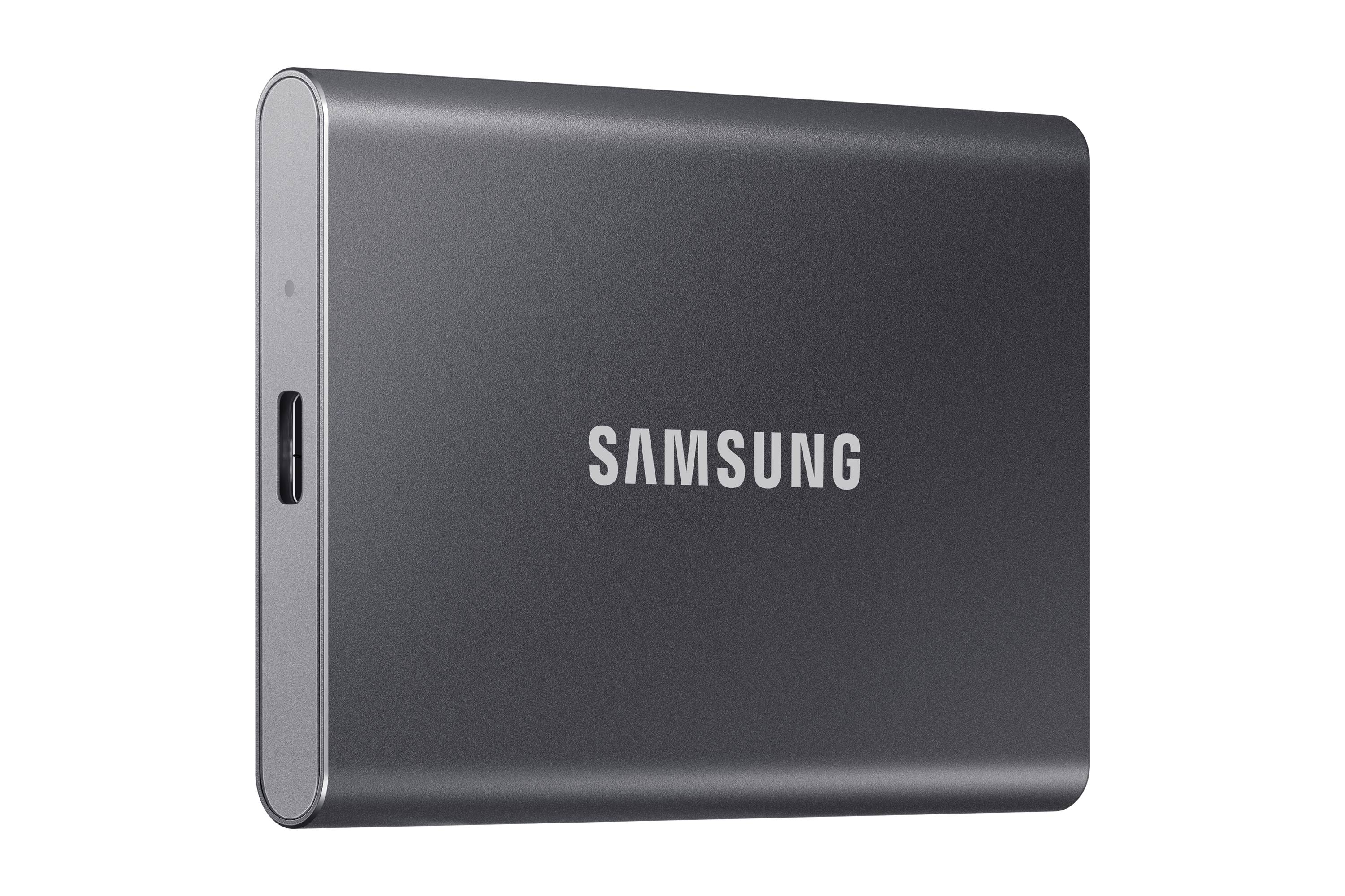 Disco SSD Portátil SAMSUNG T7 MU-PC2T0T 2TB Encriptado AES 256-bits USB 3.2 Gen 2 USB-C Cinzento Titã - Imagem 4