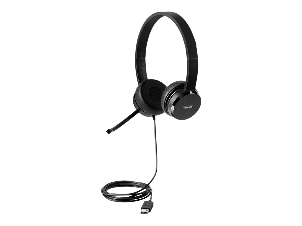 Auscultadores Lenovo 100 USB Preto - Imagem 1