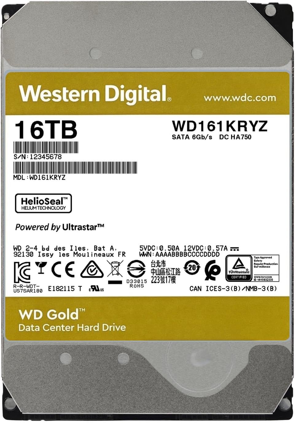 Disco Rígido WD Gold 16 TB 3.5 SATA - Imagem 2