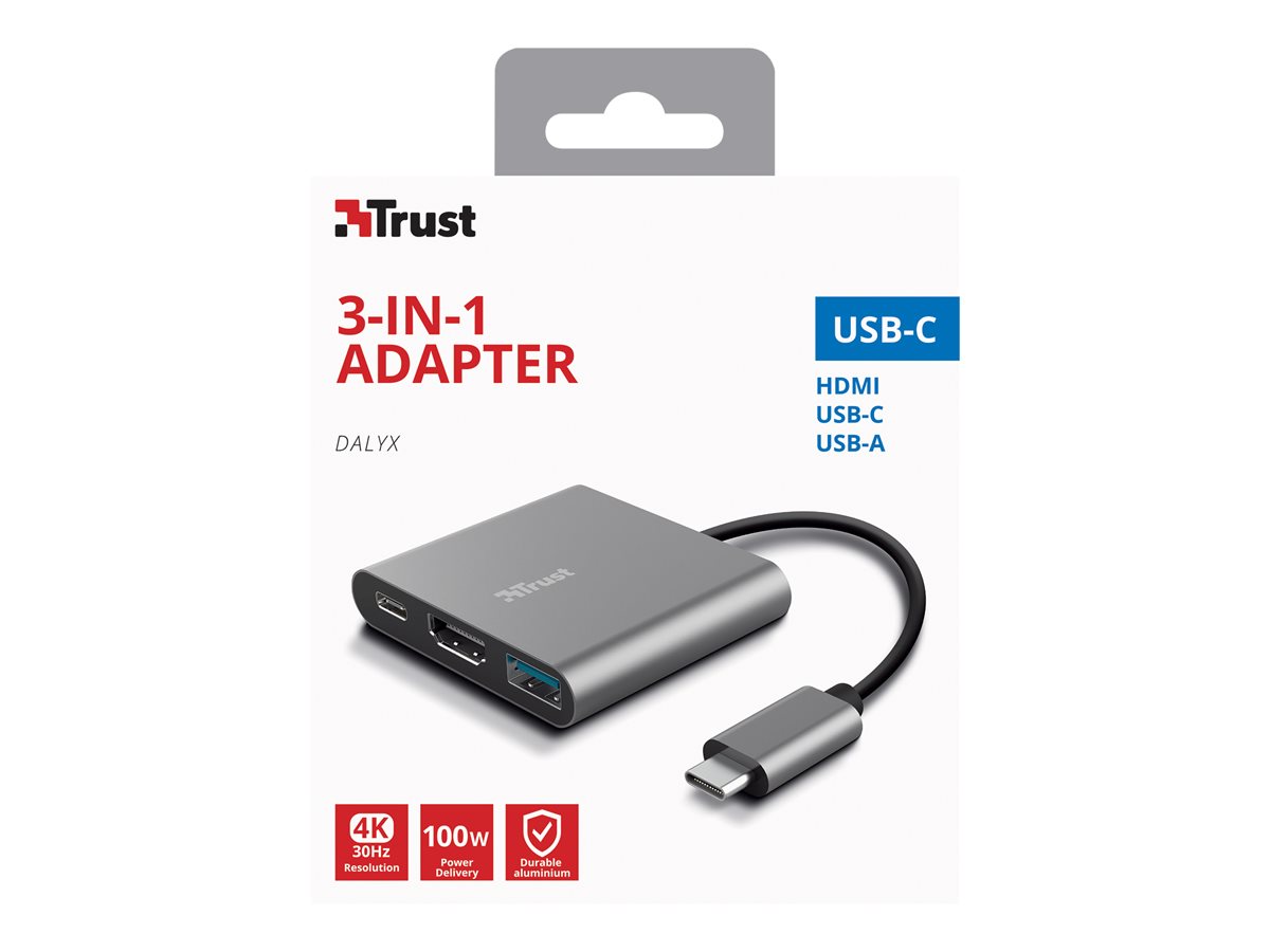 Adaptador Hub Trust Dalyx USB-C 3-em-1 HDMI - Imagem 2