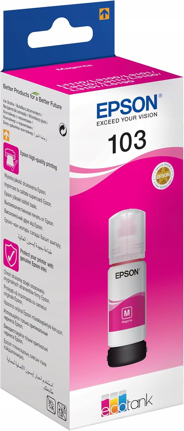Garrafa de Tinta Epson 103 65 ml Cyan Original - Imagem 3