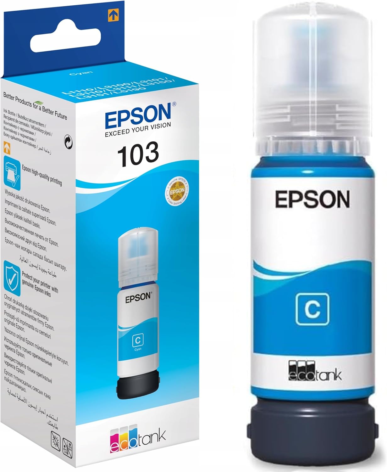 Garrafa de Tinta Epson 103 65 ml Cyan Original - Imagem 6