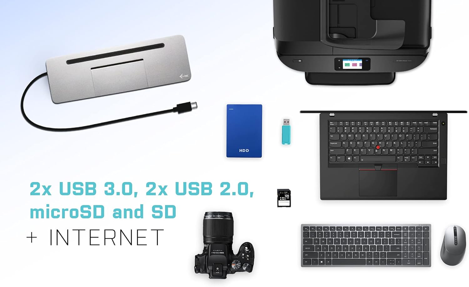 Docking Station i-Tec USB C TB3 4K Triplo Ecrã Metálica Ergonómica PD Gigabit - Imagem 9