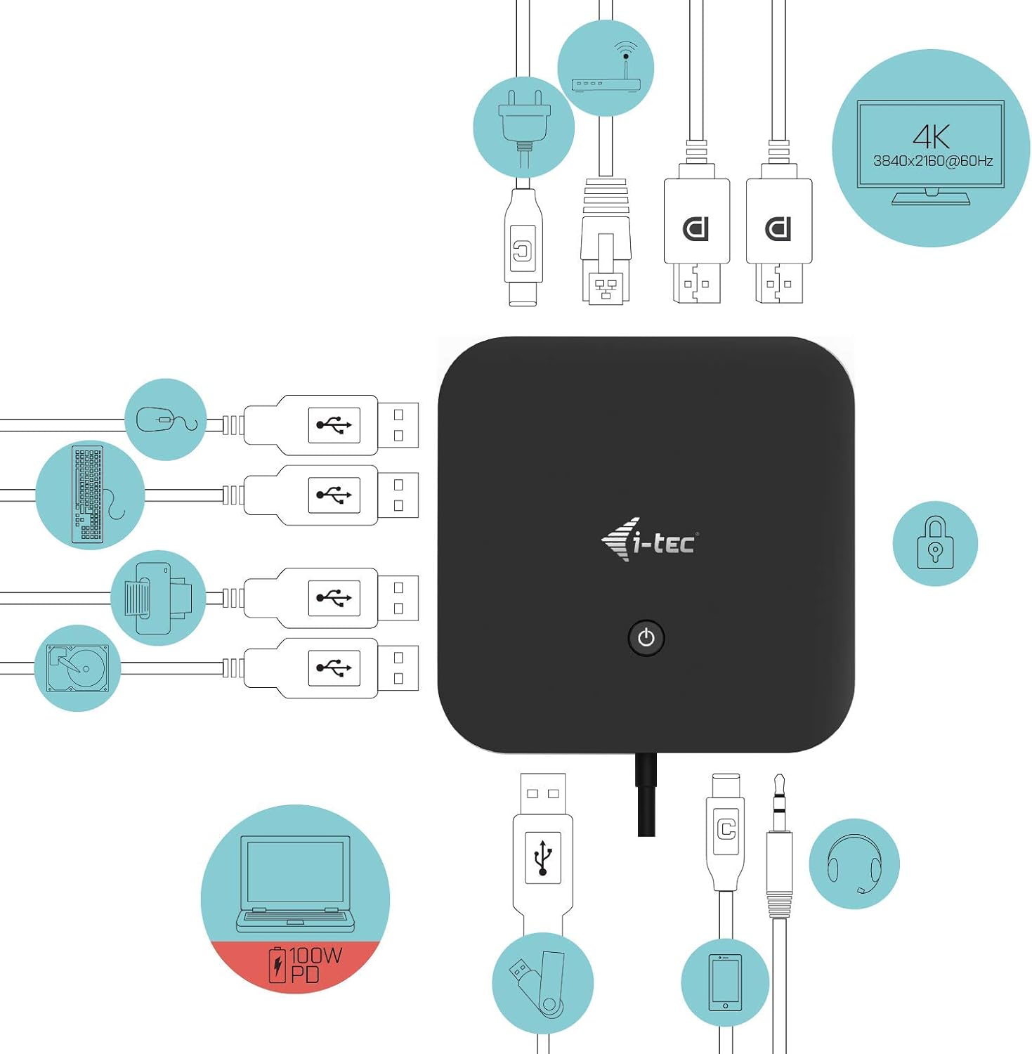 Docking Station i-Tec USB-C Dual Display Power Delivery - Imagem 6