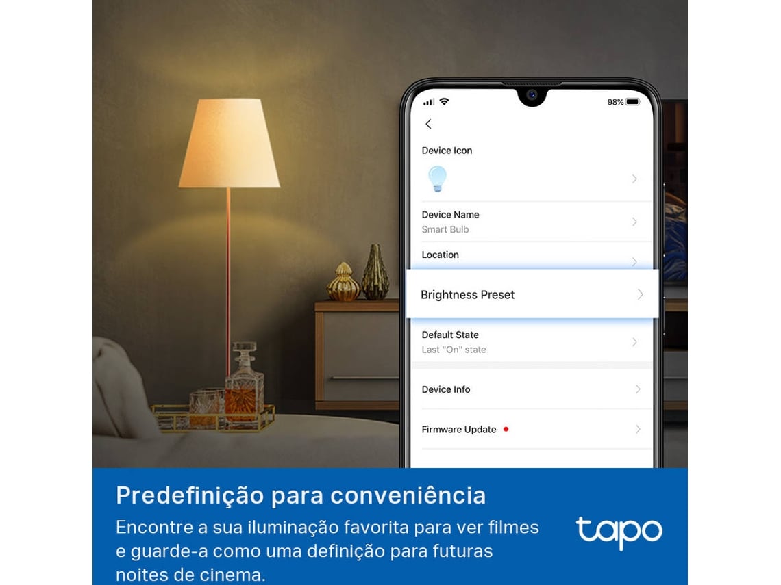 Lâmpada LED Tapo L510E E27 8.7W 2700K - Imagem 4