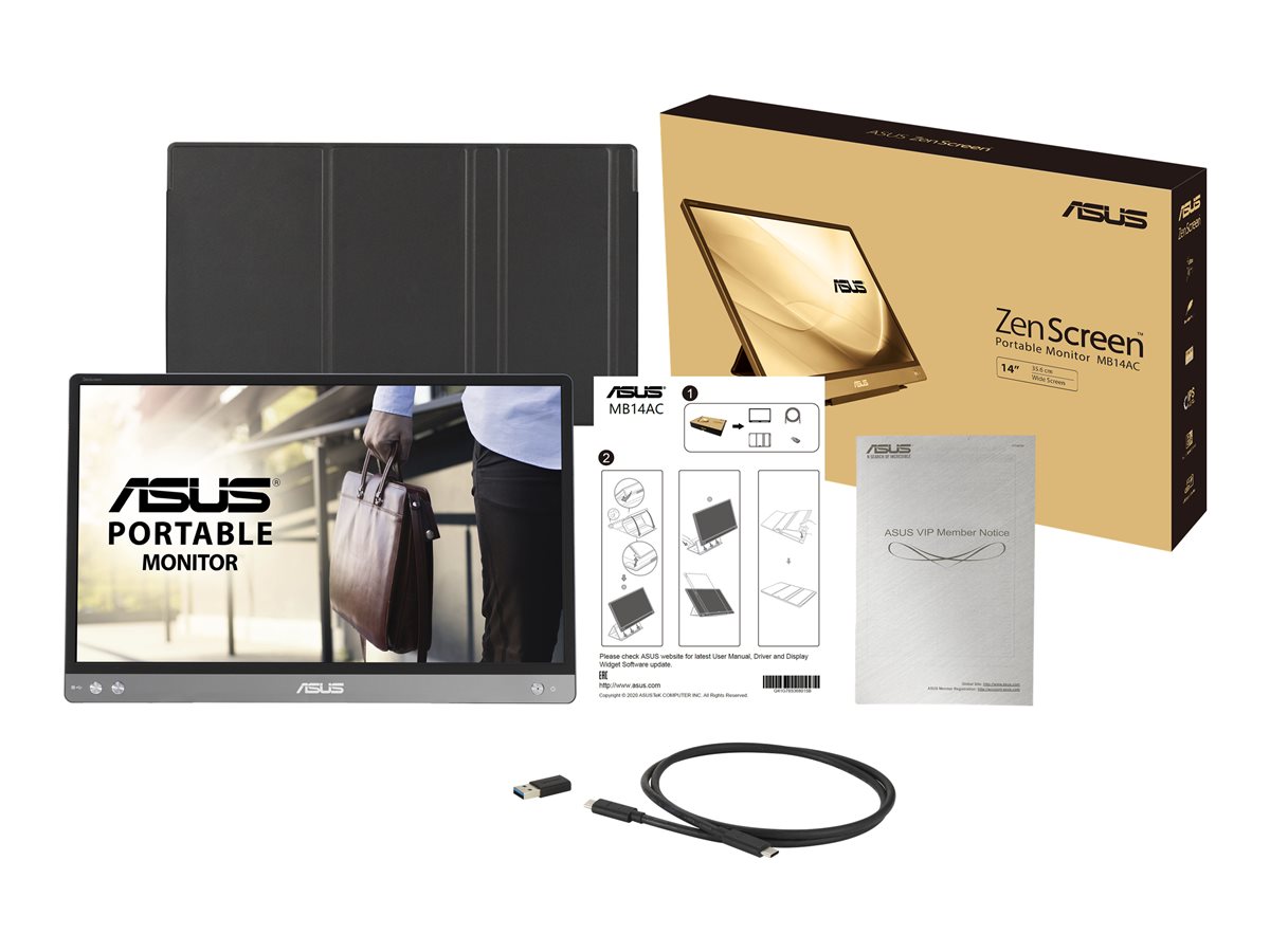 Monitor Portátil ASUS ZenScreen MB14AC 14" IPS USB-C Cinza Escuro - Imagem 13