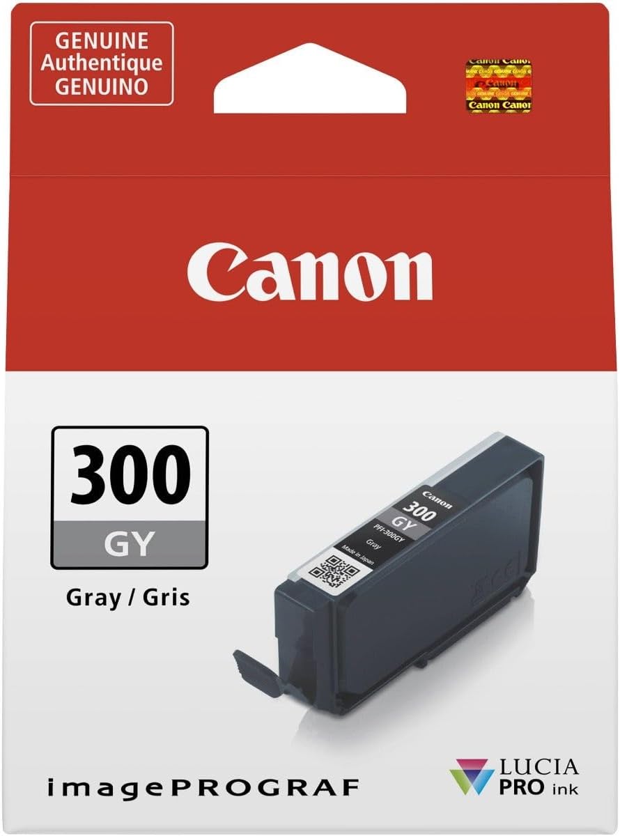Tinteiro Canon PFI-300 GY Cinza Pigmentado Original para imagePROGRAF PRO-300