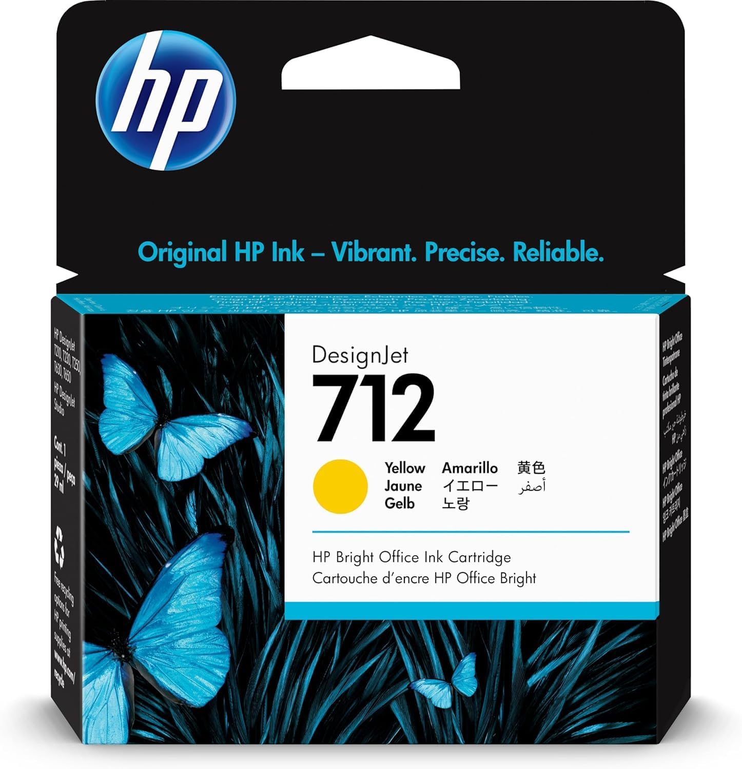 Tinteiro HP 712 Amarelo 29ml Original