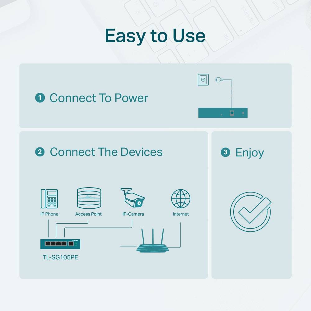 Switch TP-Link TL-SG105PE Smart 5 Portas 4 PoE+ 65W - Imagem 7