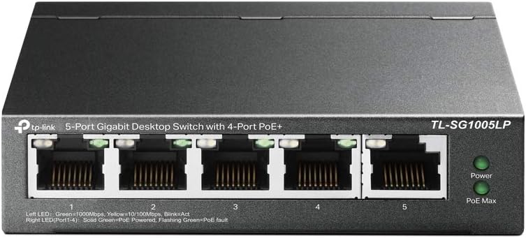 Switch TP-Link TL-SG1005LP Não Gerido 5 Portas 4 PoE+ 40W