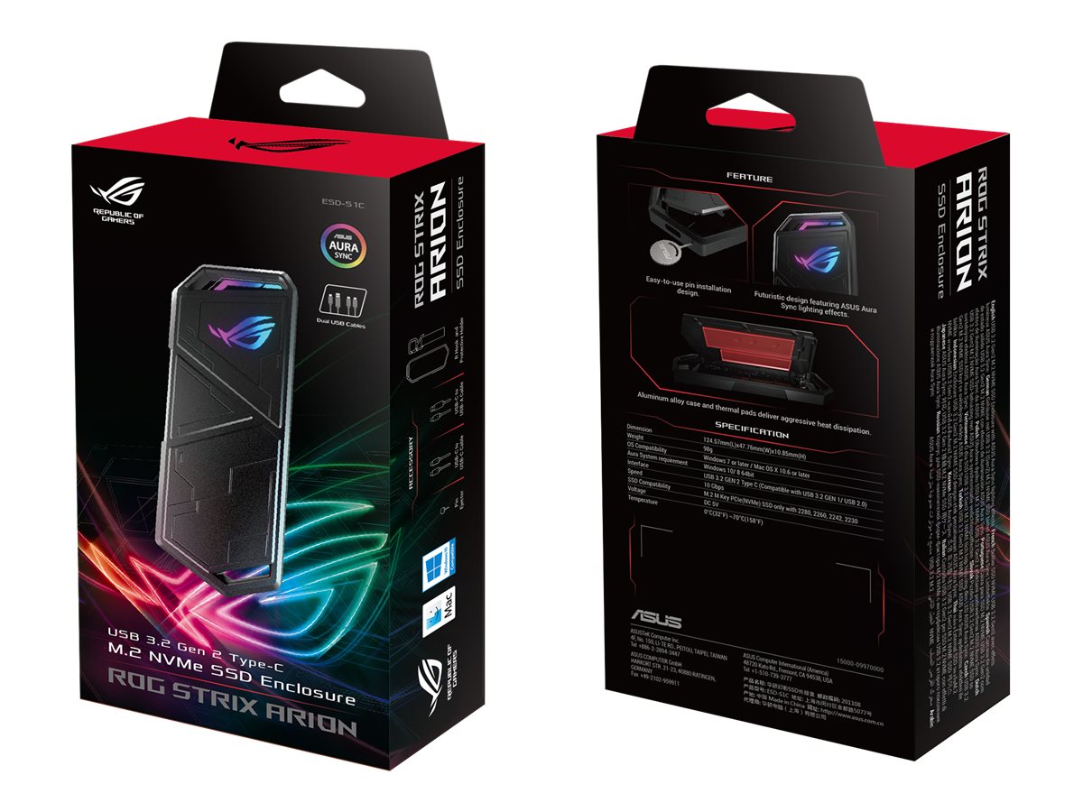 Caixa Externa M.2 NVMe ASUS ROG Strix Arion Preto - Imagem 1