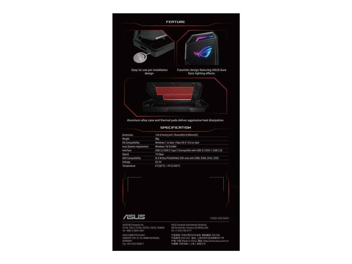 Caixa Externa M.2 NVMe ASUS ROG Strix Arion Preto - Imagem 3